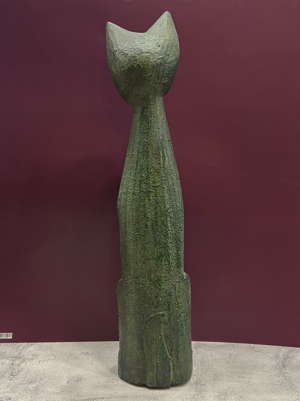Mid Century Modern Stylized Cat Wood Sculpture Brutalist Egyptian Revival 19.5"H - Picture 4 of 7